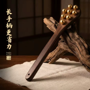 匠心手作 ·黄铜按摩敲背锤经络敲打锤拍八虚棒鸡翅木锤背肩颈板